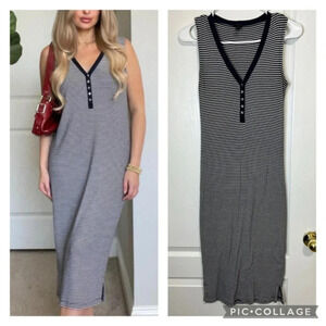 J.crew oversized sleeveless striped midi stretch dress size XXS
